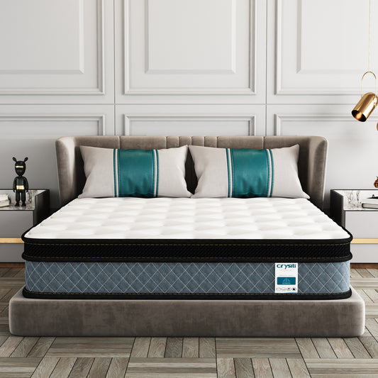 TEOANNS Crystli 10 Inch Pocket Innerspring Memory Foam Hybrid Mattress in a Box