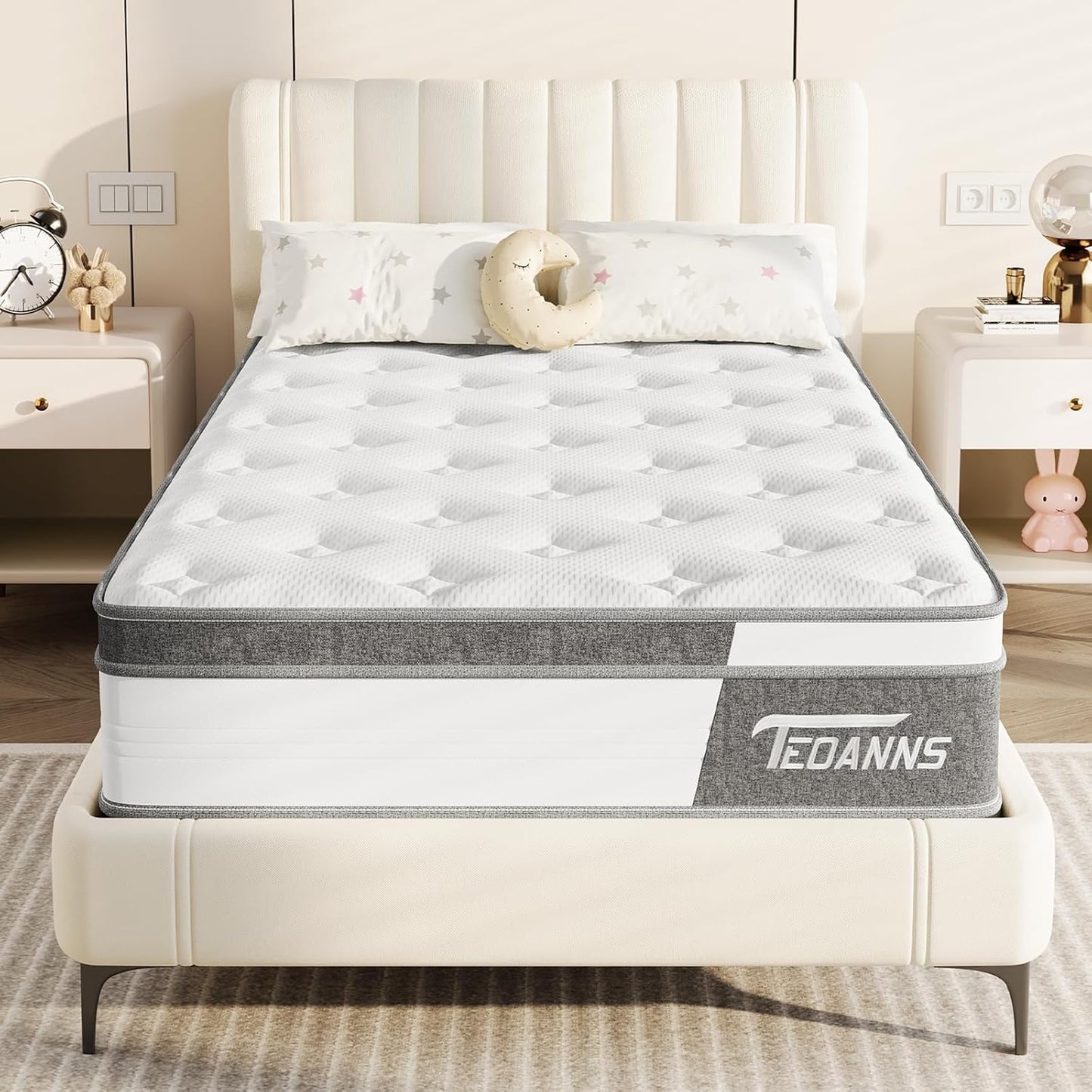 TEOANNS 12 inch Mattress, Memory Foam Mattress Single Mattress with Pressure Relief & Supportive
