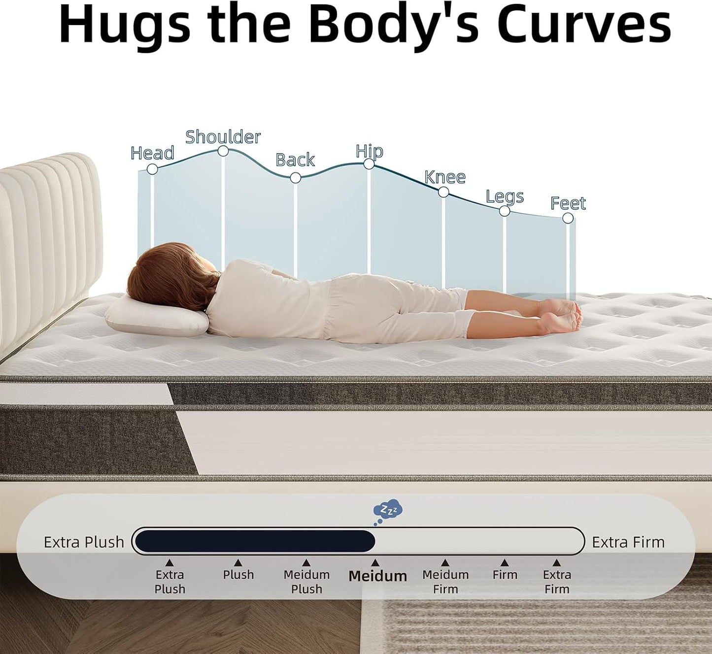 TEOANNS 12 inch Mattress, Memory Foam Mattress Single Mattress with Pressure Relief & Supportive